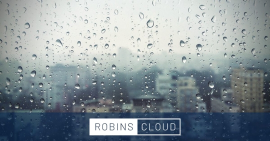 Water on window overlooking city