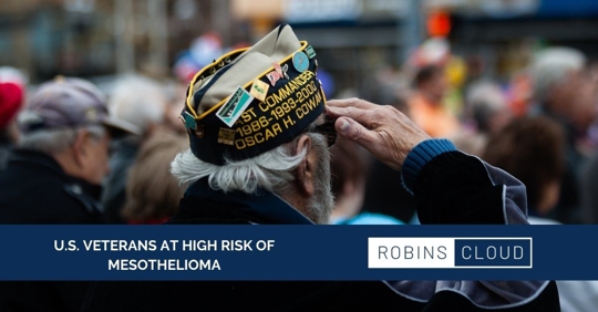Man wearing veteran's hat saluting